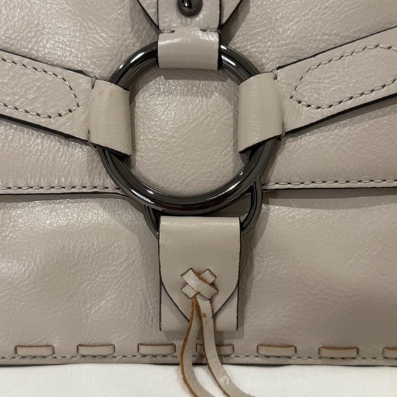 Rebecca Minkoff Darling Shoulder Bag Crossbody Clutch Leather Cream Boho Western - Picture 2 of 16